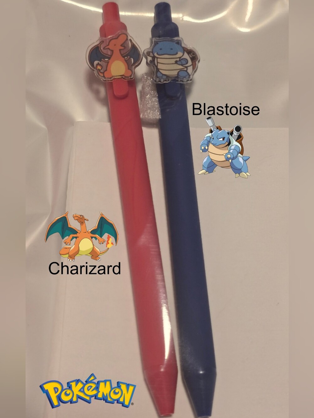 Pokemon Charizard & Blastoise Silicone Gel Pen Duo